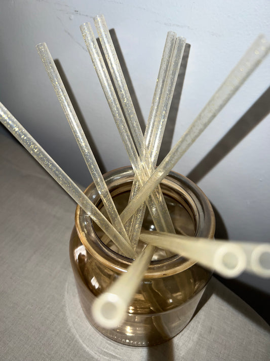 Gold Glitter Reusable Straw