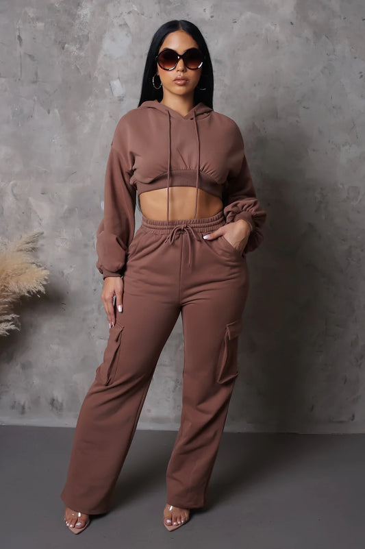 Cropped Hoodie Cozy Lounge Set